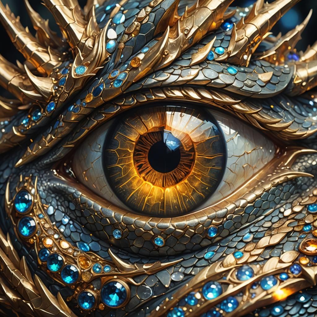 Dragon's Eye Macro Fantasy Illustration