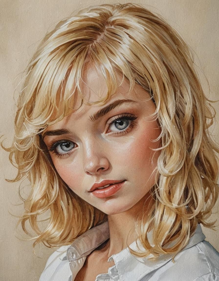 Portrait : 3/4 blonde woman