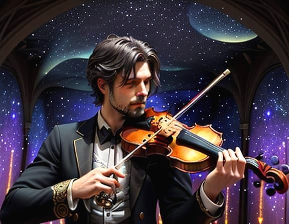 Celestial Violinist in Clockwork Hall