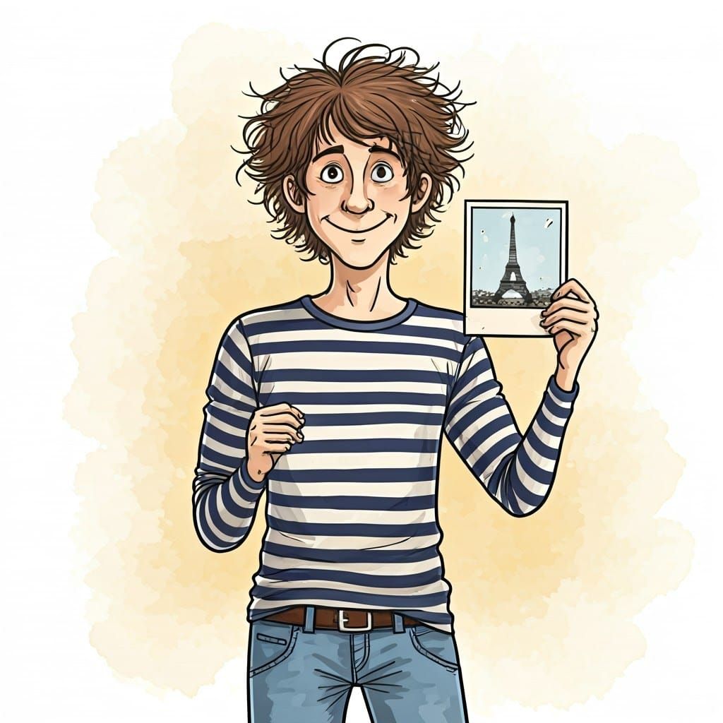 Eiffel Tower Photo in Doodle Art Style