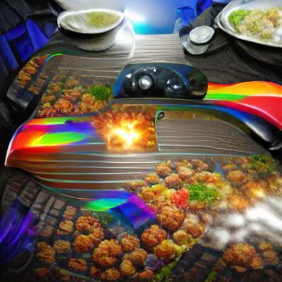 Genshin Impact God in Rainbow Road Stock Photo