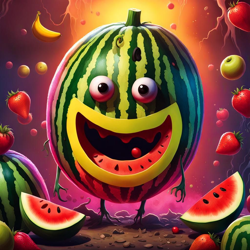Creepy and Fruity Zombie Characters in Splash Art Style