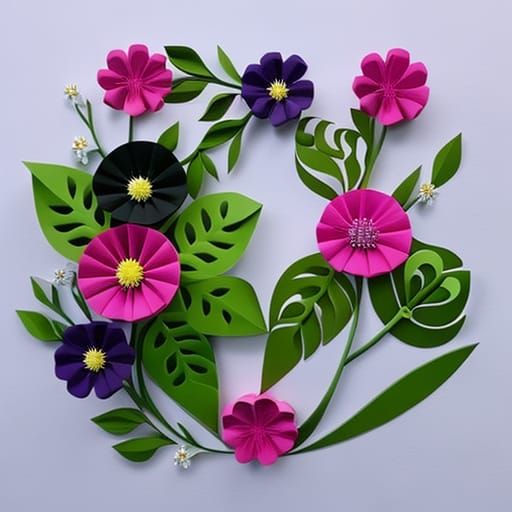 Floral Fractal Origami: Wildflower Arrangement