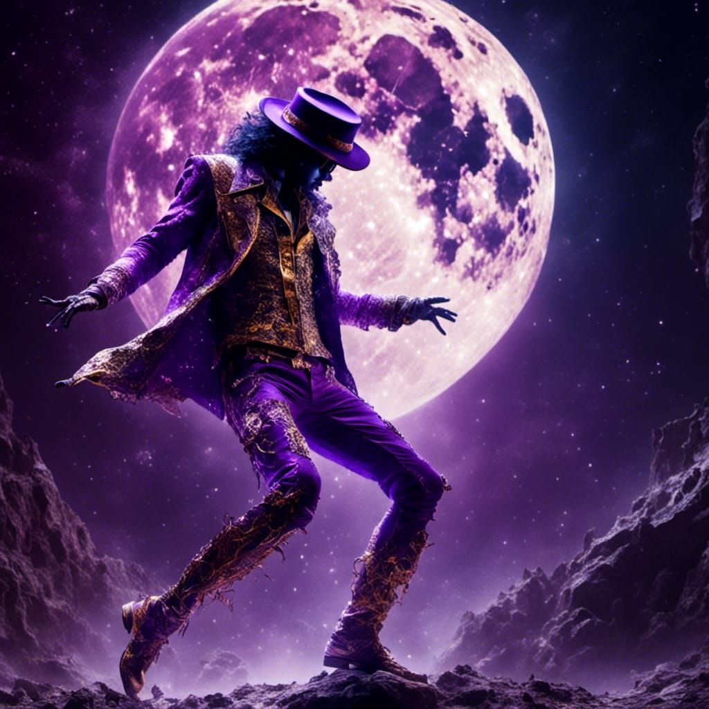 Michael Jackson Moon Dance in Hyperreal Style