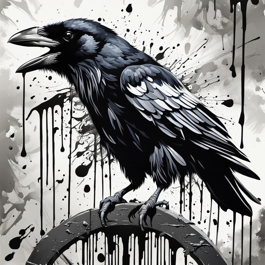Outlaw Crow Poster in Graffiti Art Style