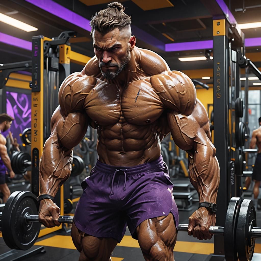 Evolving Gym Muscle Man: Dark Fantasy Concept Art