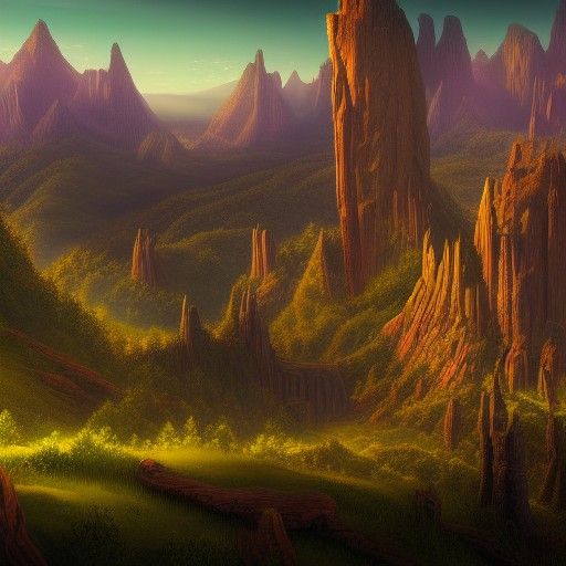 Fantastical Appalachian Skyline in Matte Painting Style