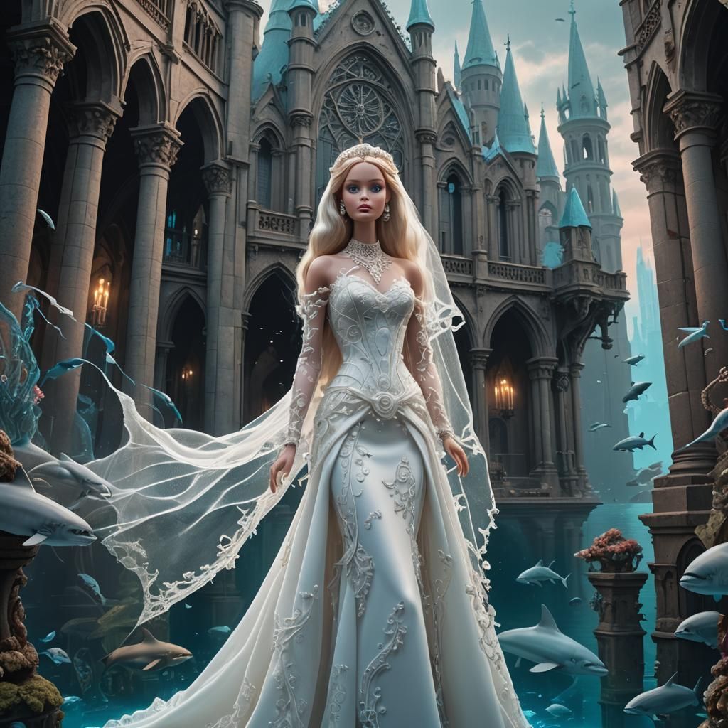 Realistic Barbie dressed as a bride, full body
perfect composition,
beautiful detailed intricate insanely detailed oc...