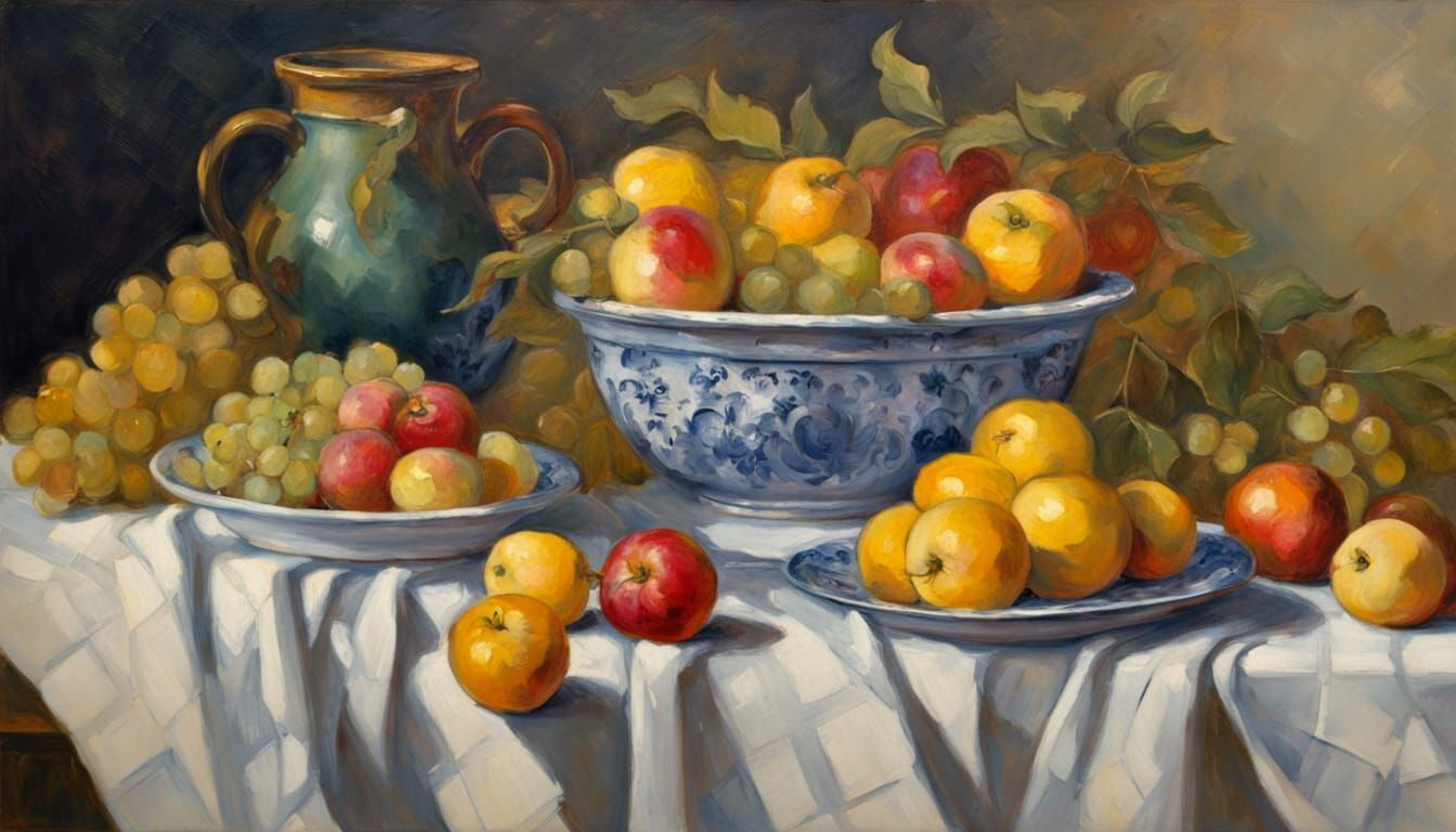 Still Life Fruit Bowl Inspired by Dutch Masters