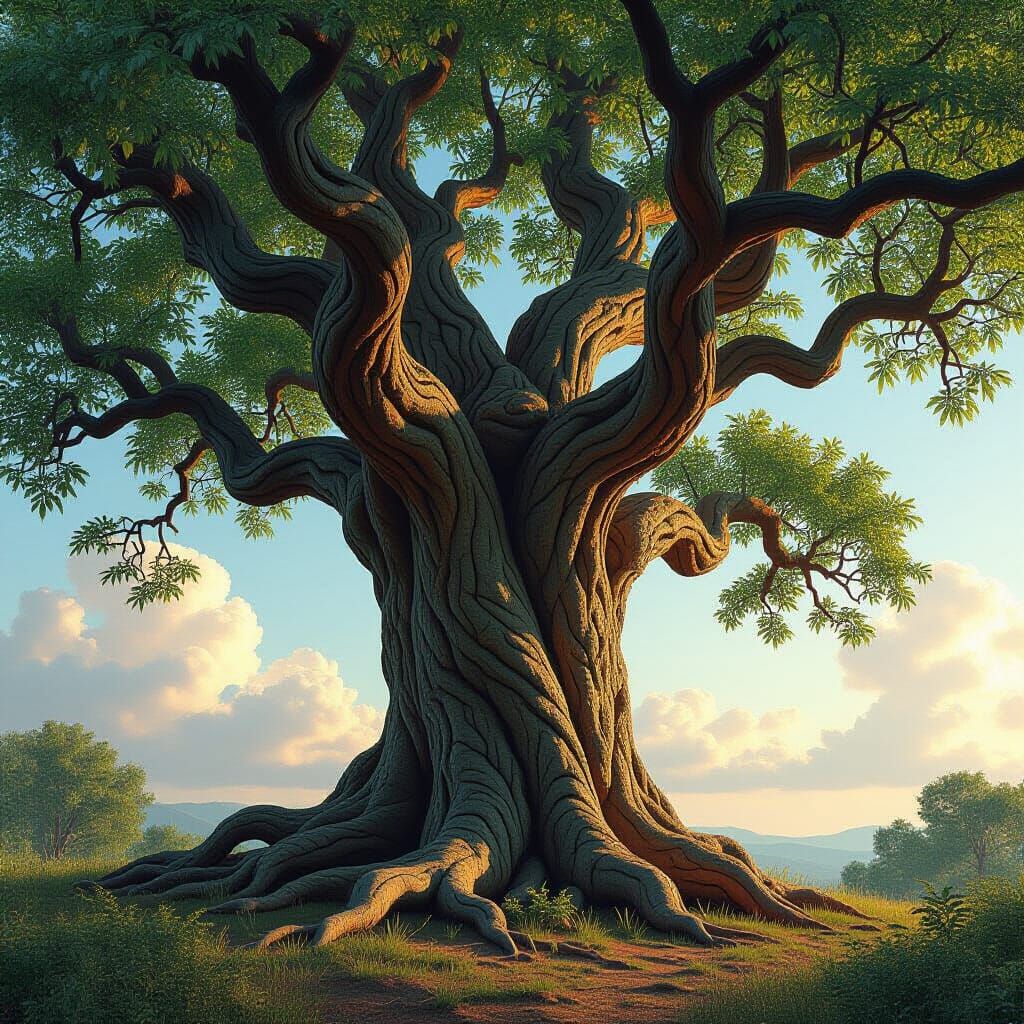 Majestic Ancient Tree in Photorealistic Detail