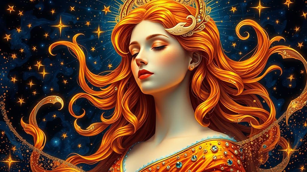 Celestial Goddess in Diamond Art Mosaic