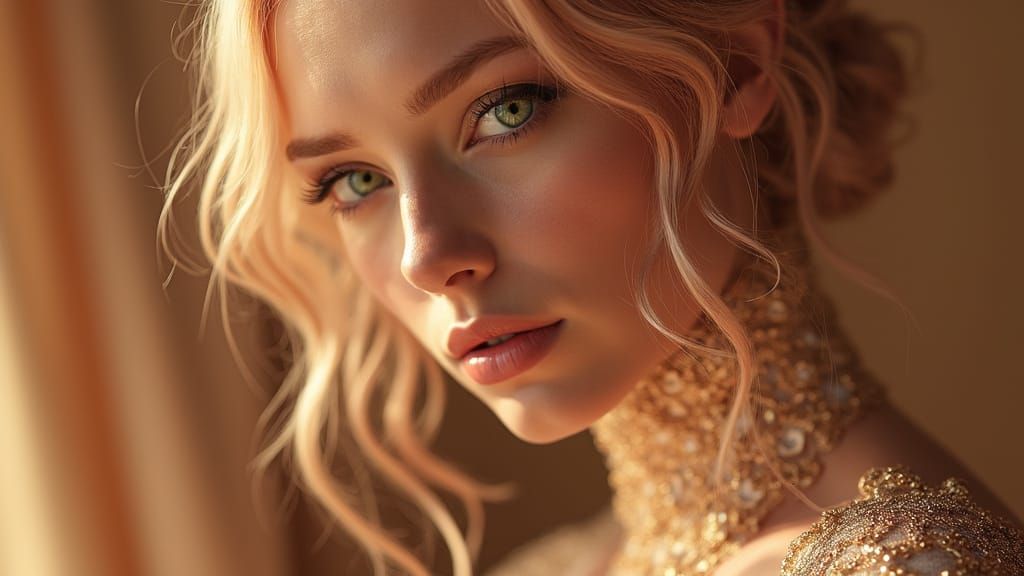 High-Fashion Albino Woman Portrait in Cyberpunk Style