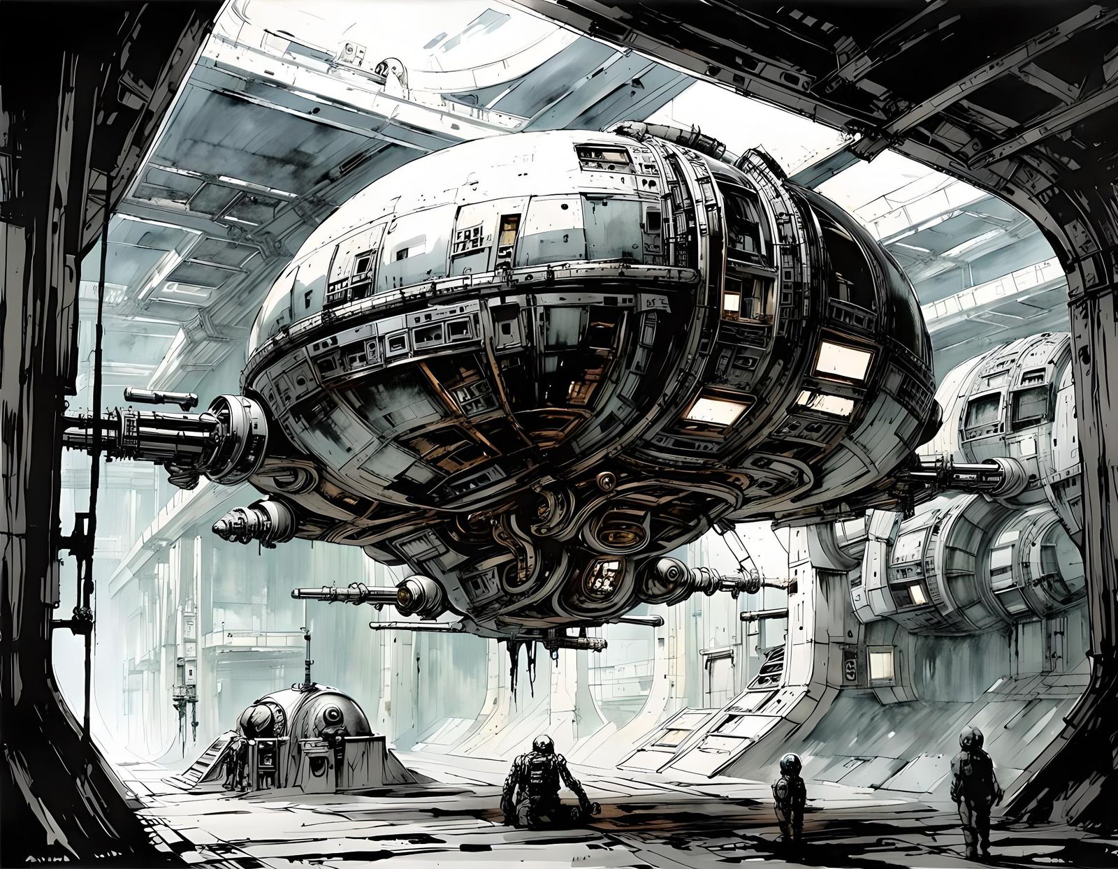Dystopian Sci-Fi: Abandoned Space Station in Ruins