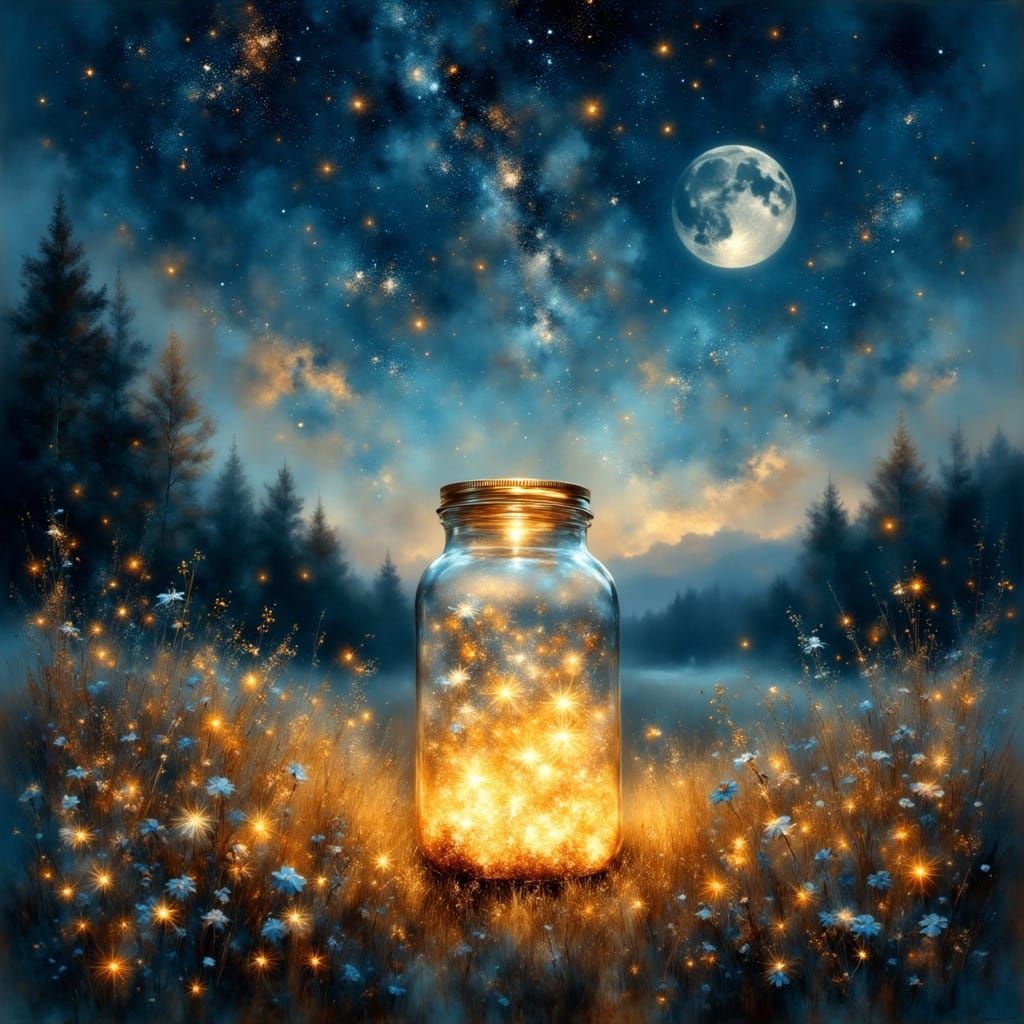Magical Firefly Jar in Starry Meadow
