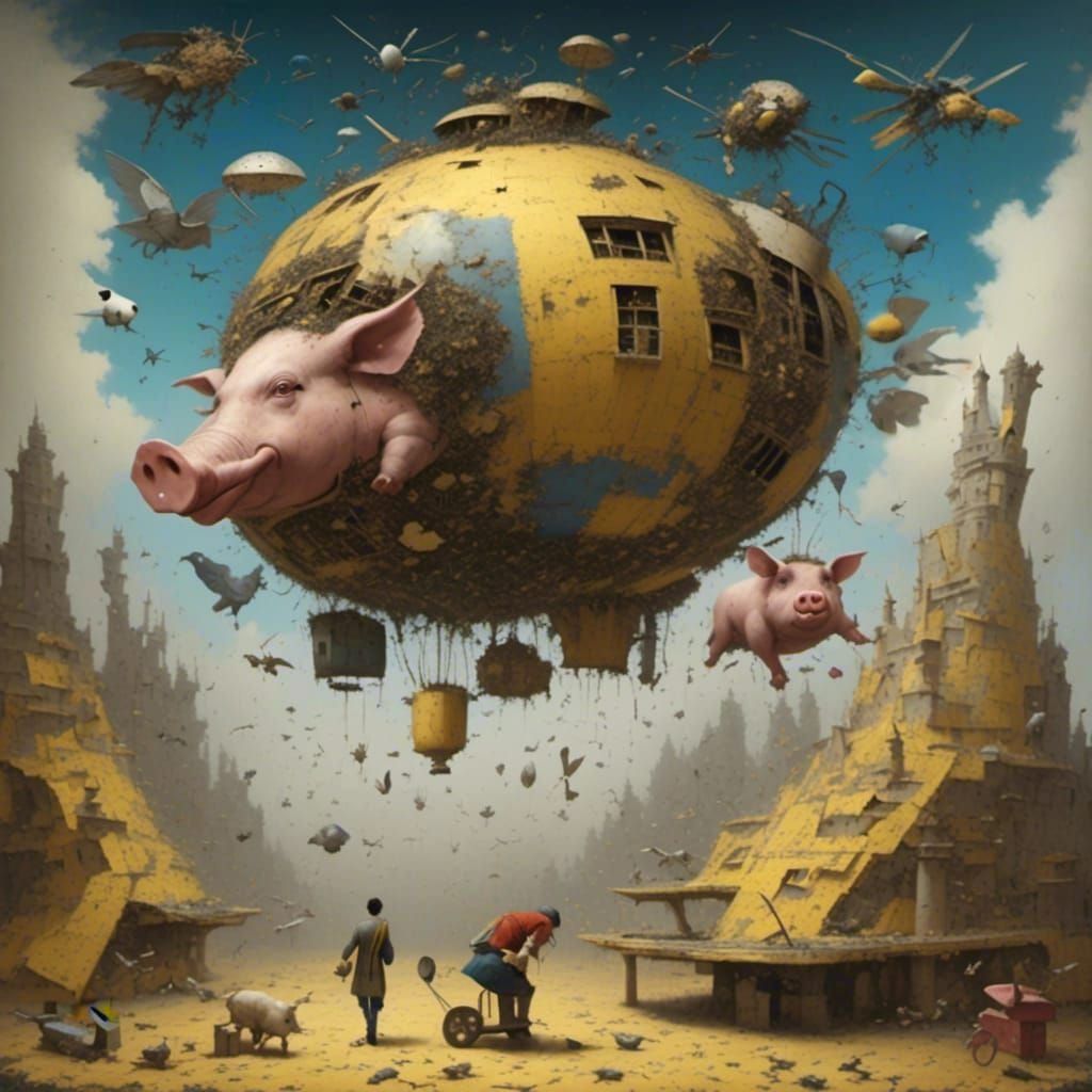 Dystopian Landscape of Lost Souls in Digital Art Style