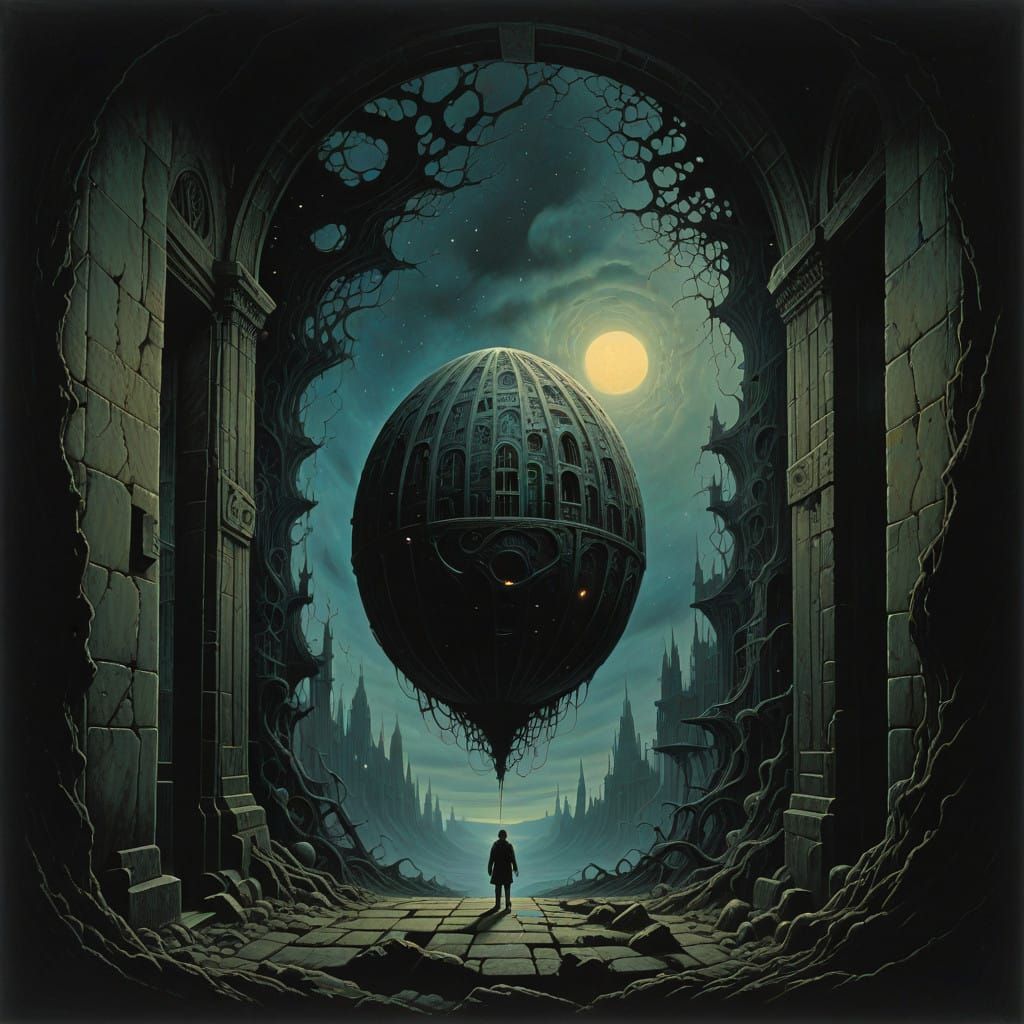 Cosmic Egg Reveals Swirling Universe Within Dark Infinity