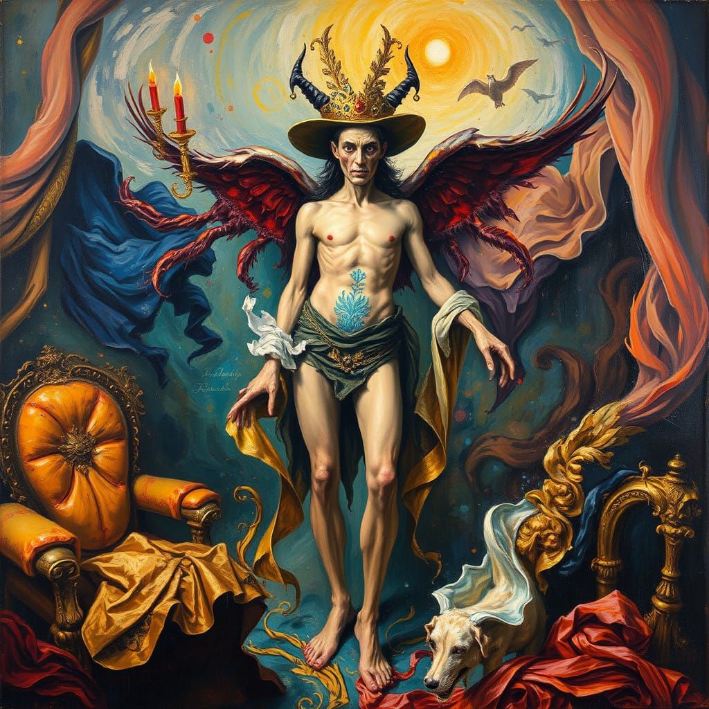 Debauchery, a figure from Pieter Bruegel the Elder's The Sev...