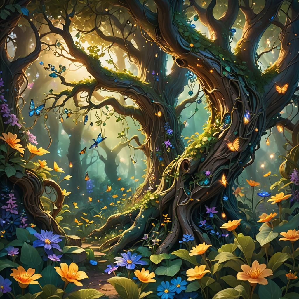 Enchanted Hidden Garden Concept Art in Fantasy Realism