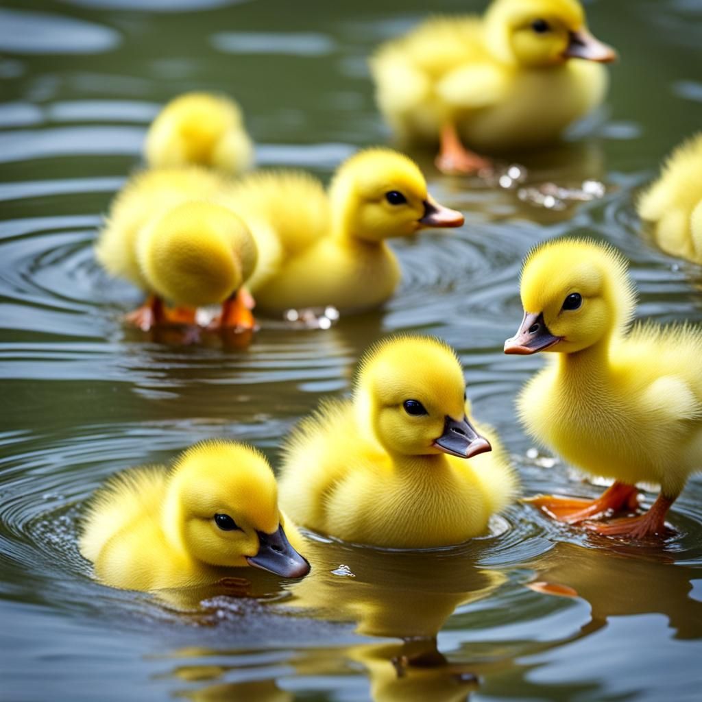 Cute Yellow Duckling Generated by AI