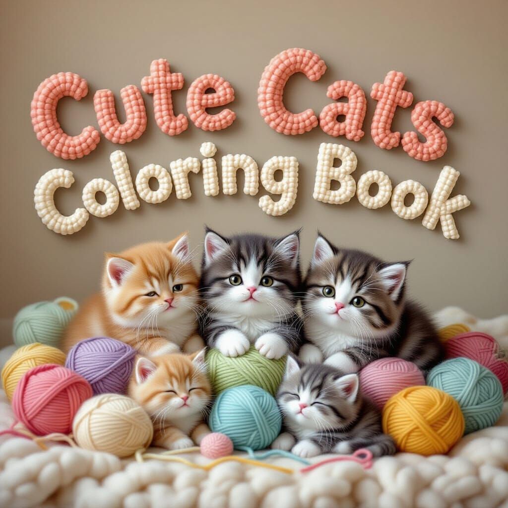 Adorable Crocheted Kittens with Yarn Art