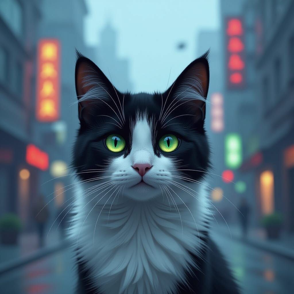 Black Cat with Exclamation Mark Blaze