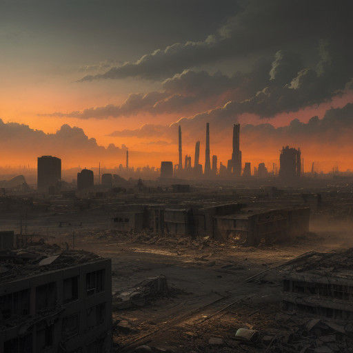 Cinematic Apocalypse in Muted Oil Painting