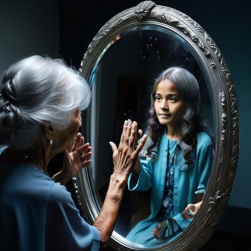 Motivational Mirror Image in Low Brow Art Style