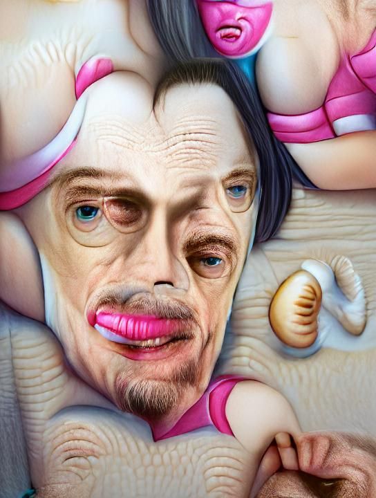 Humorous Steve Buscemi Portrait in Pop Art Style