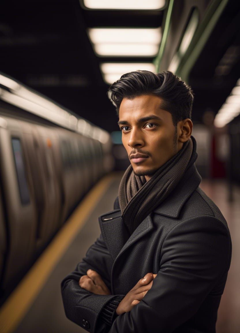Subway Portrait: Detailed Eyes in Award-Winning Photography