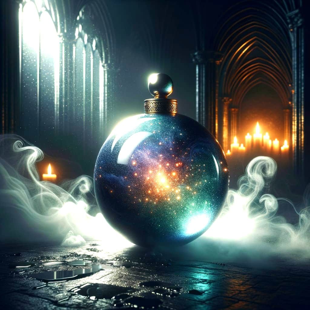 Mystical Perfume Orb in Dark Fantasy Scene