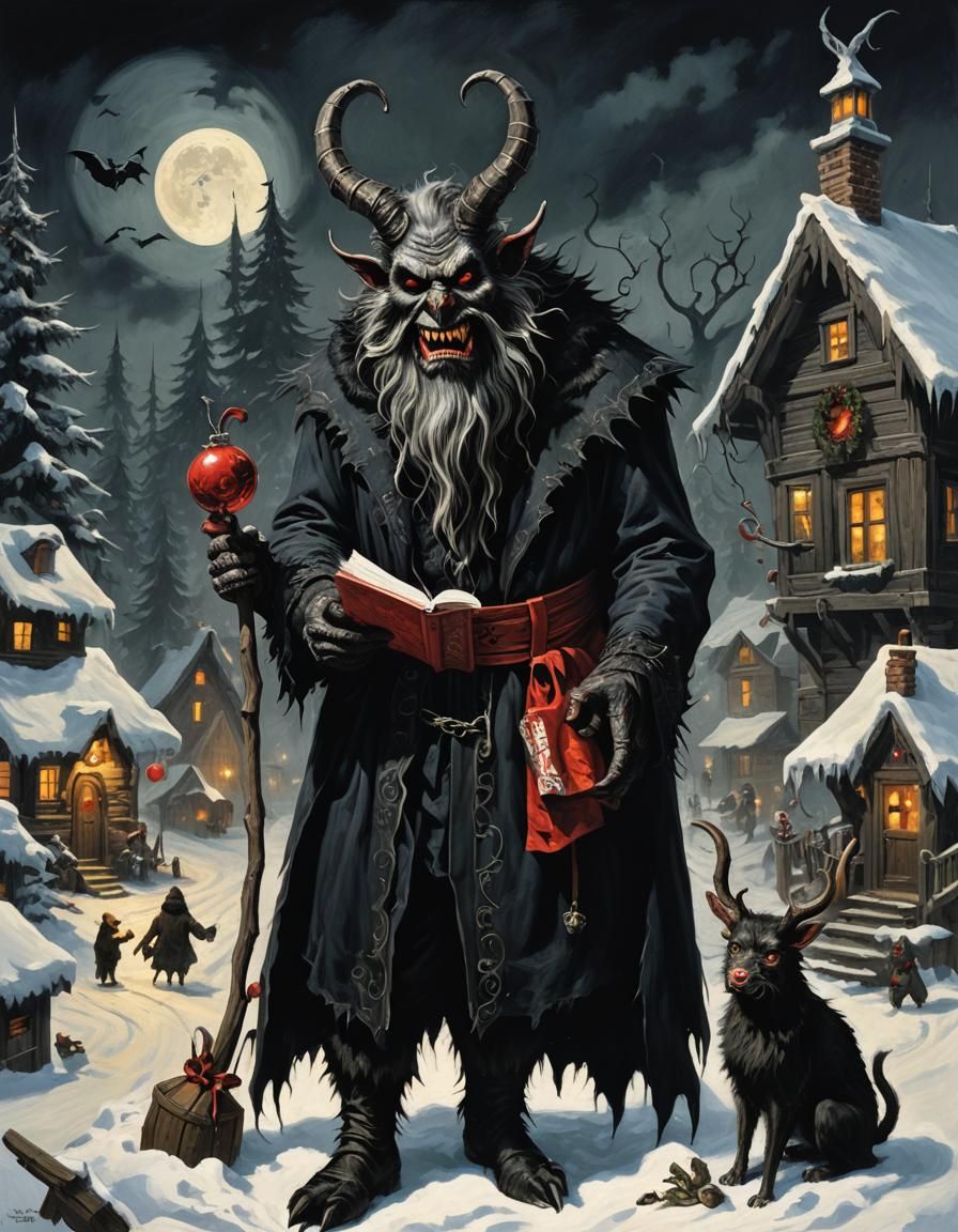 Gothic Krampus at North Pole Naughty List