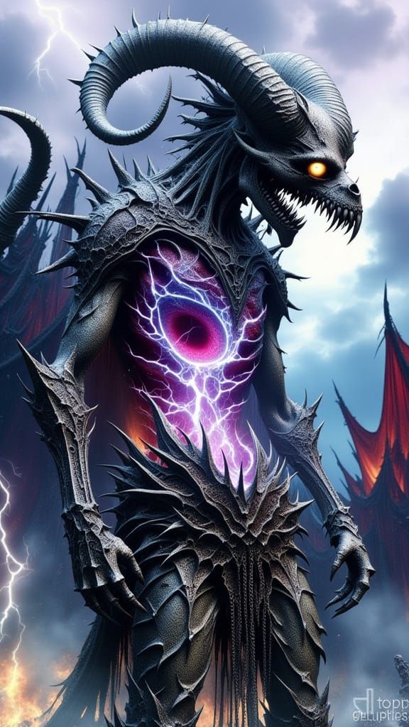 Demonic Warlord in a Grotesque, Photorealistic Style