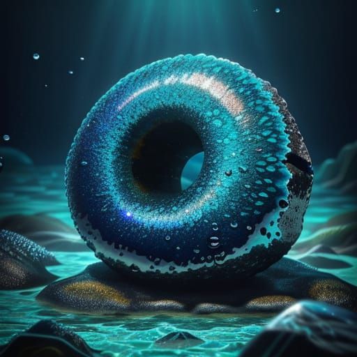 Glowing Barnacle in Low-Poly Style on Rock