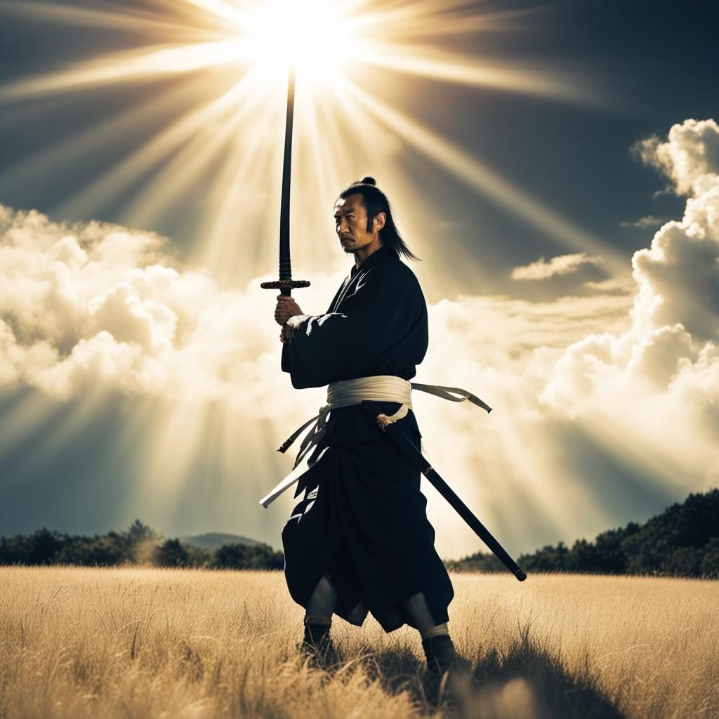 Miyamoto Musashi Battle Stance in Sunlight