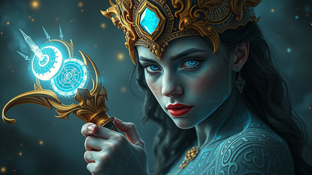 Mystical Sorceress Channeling Ancient Energies