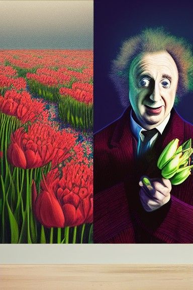 Gene Wilder with Tulips: Intricate Album Cover Art