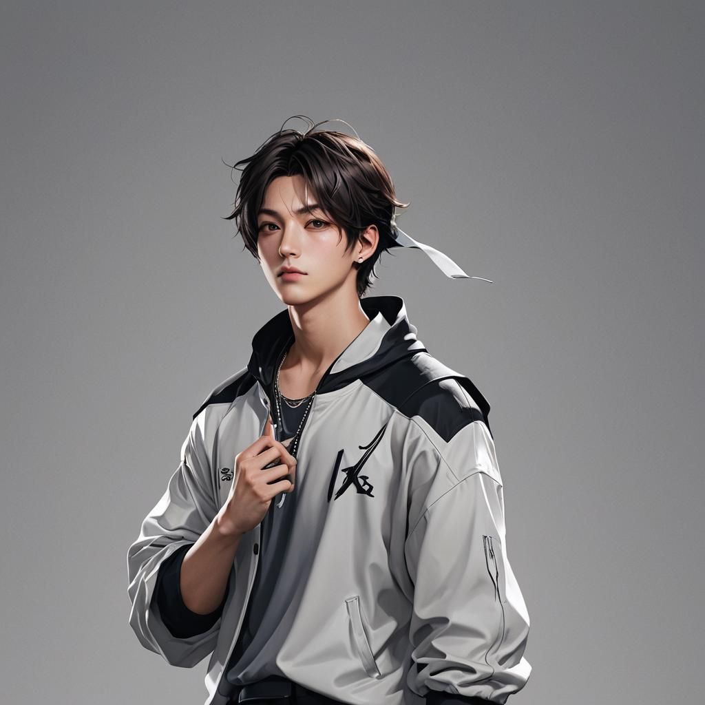 Jungkook Portrait in Detailed 3D Anime Art Style