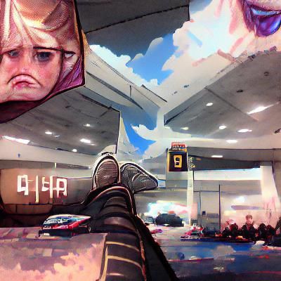 AI Generated Image: Stuck at the Airport