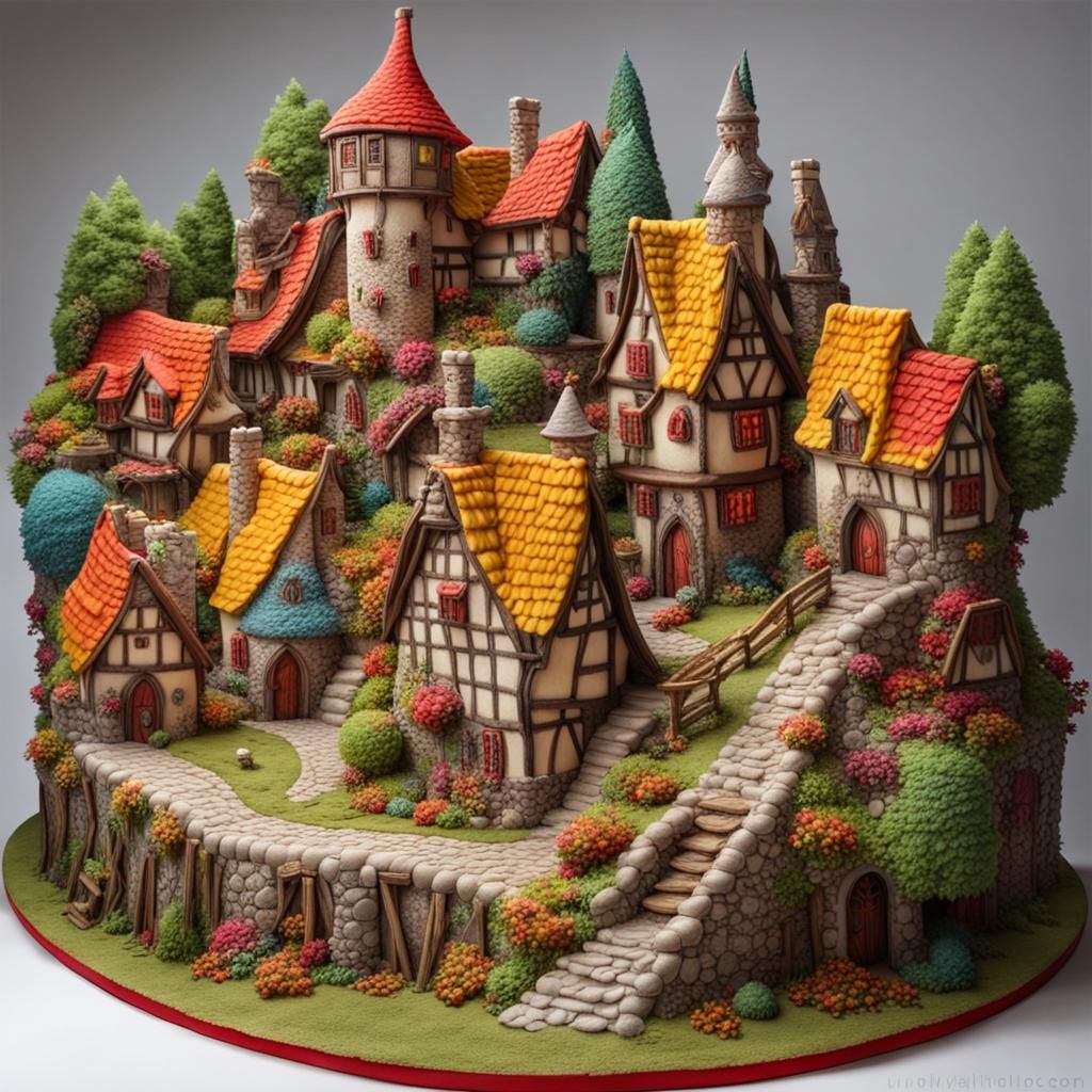 Medieval Village Cake