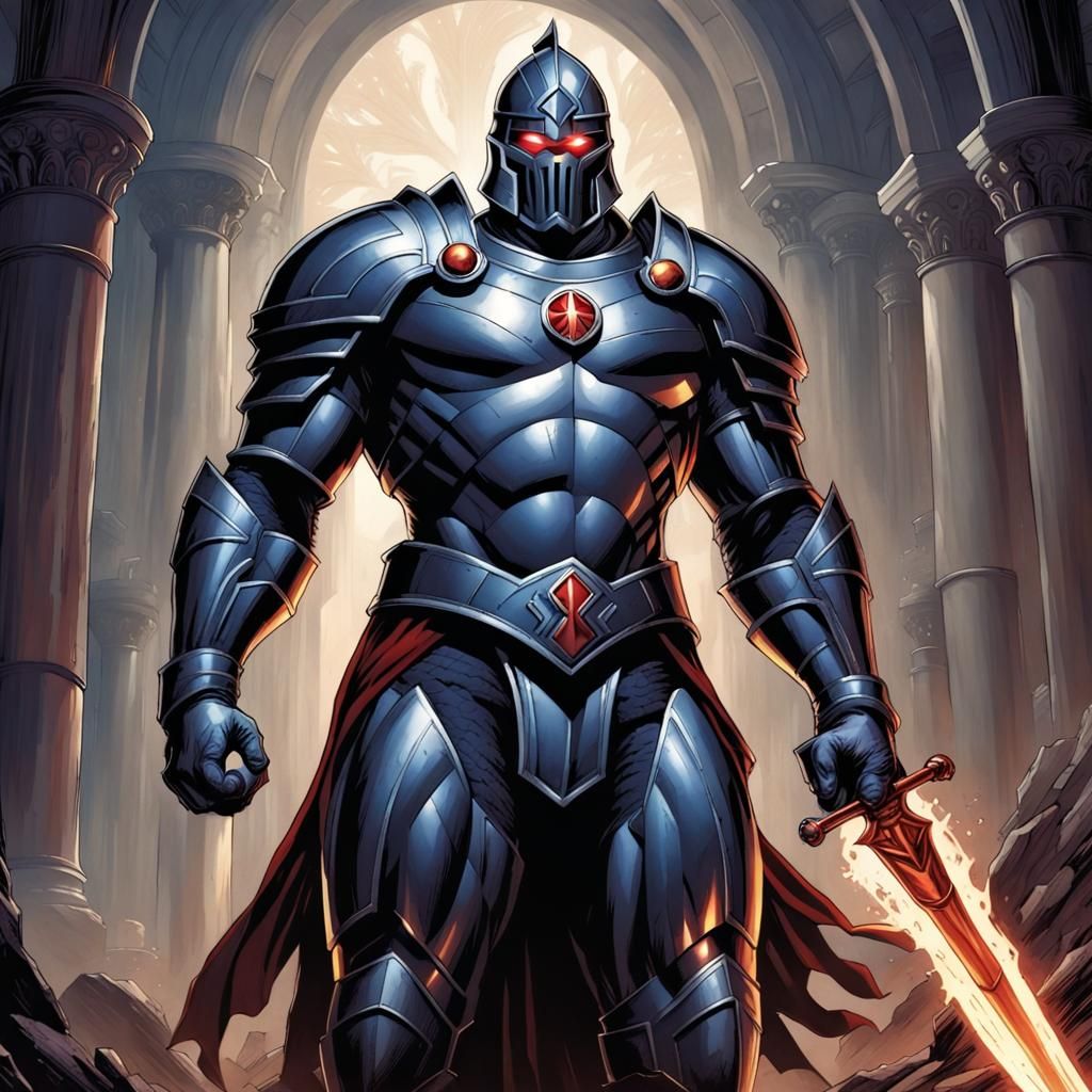 Darkseid as Grimdark Knight in Comic Book Art