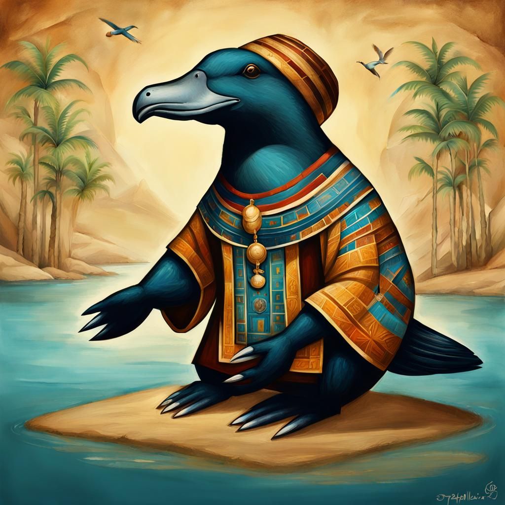 Platypus Priest Portrait in Digital Painting Style