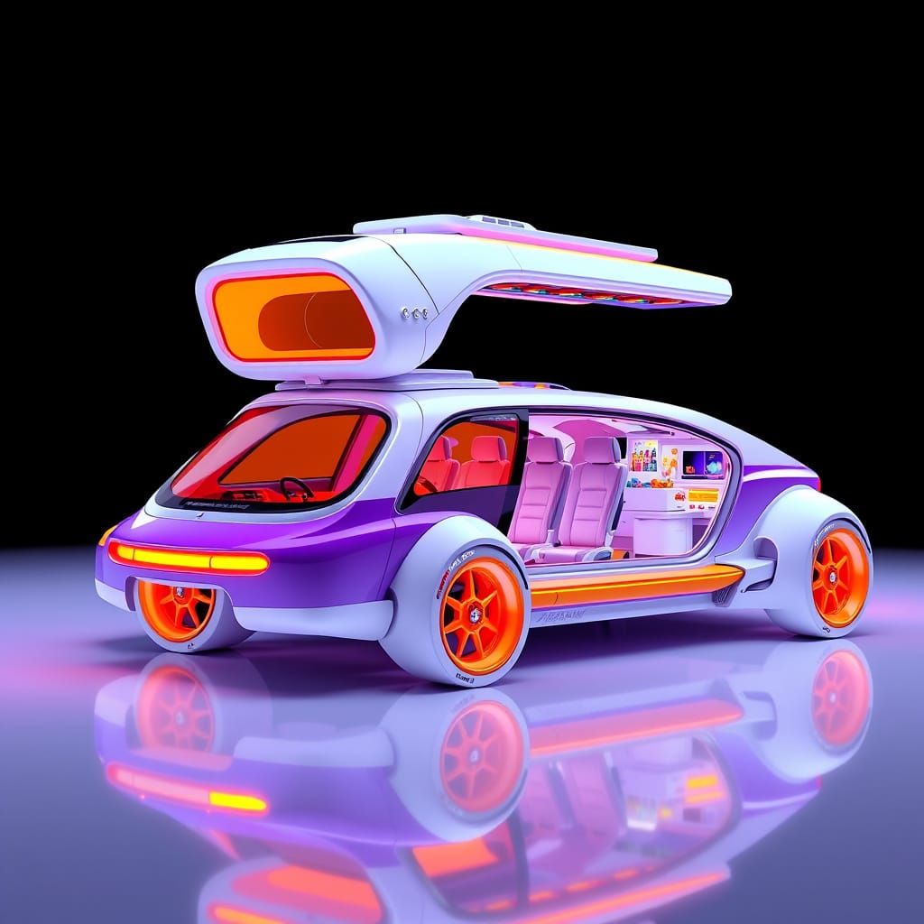 Luxurious Futuristic Roadster with Anime-Inspired Design