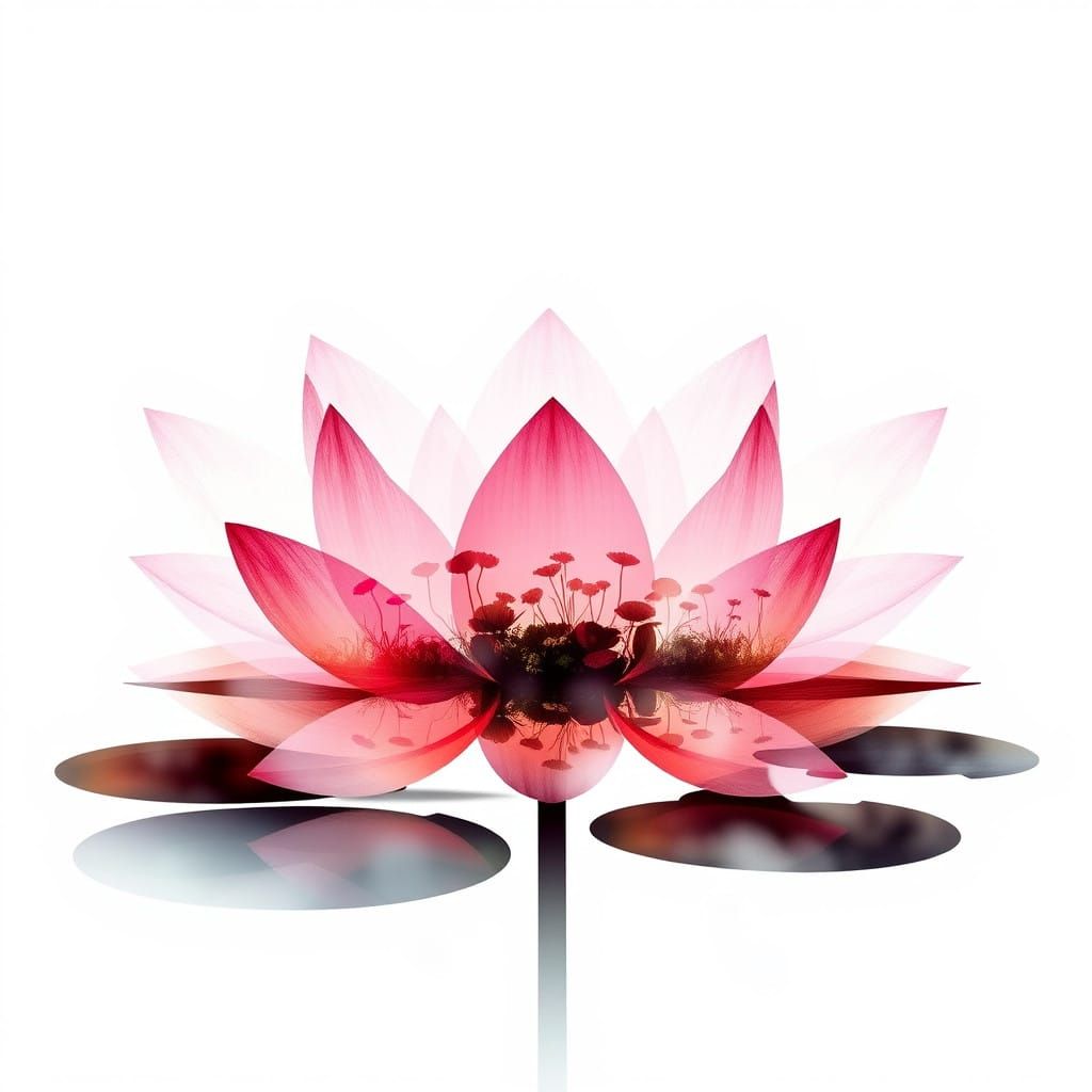 Waterlilies in Soft Watercolor Minimalist Style