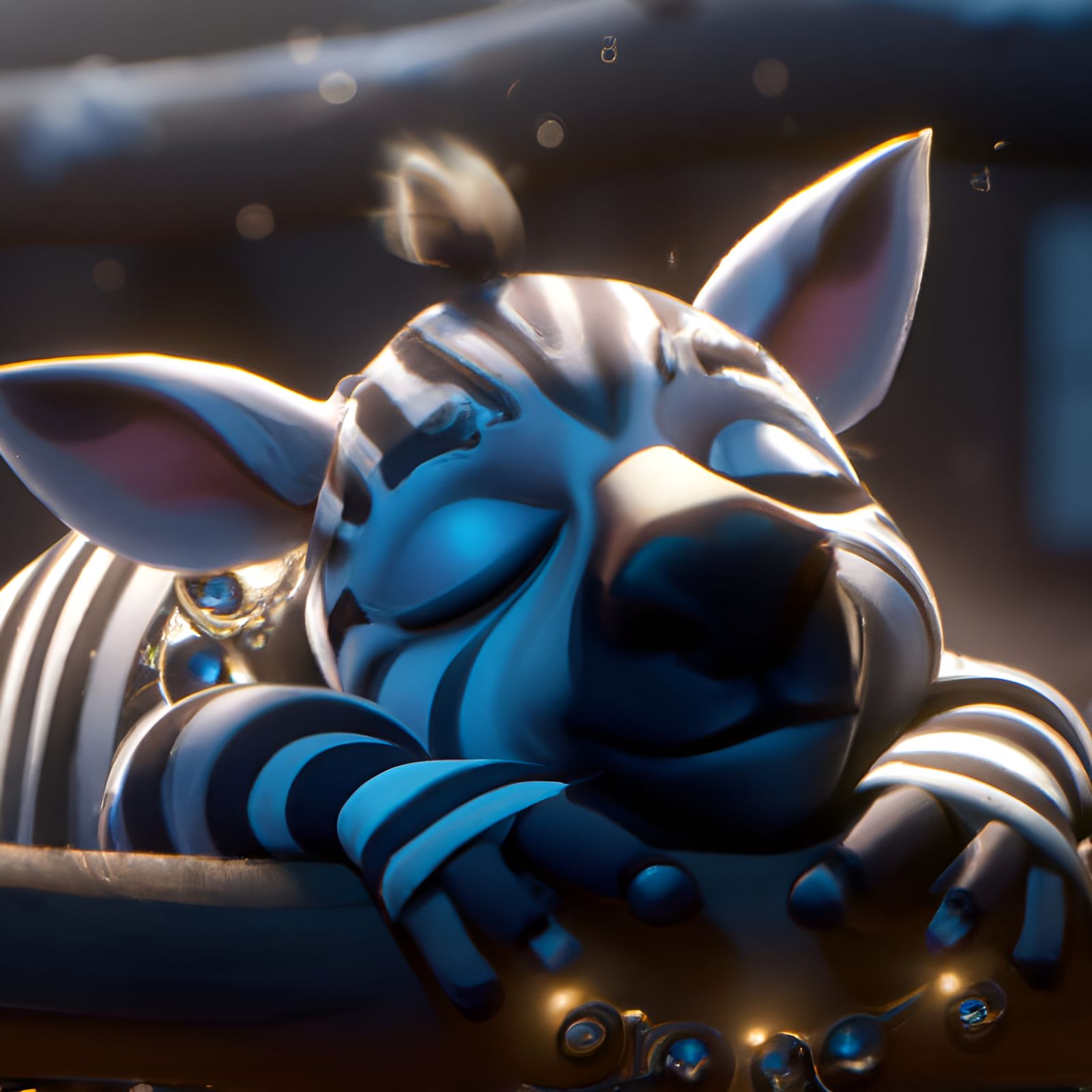 Adorable Sleeping Zebra in 3D Digital Art