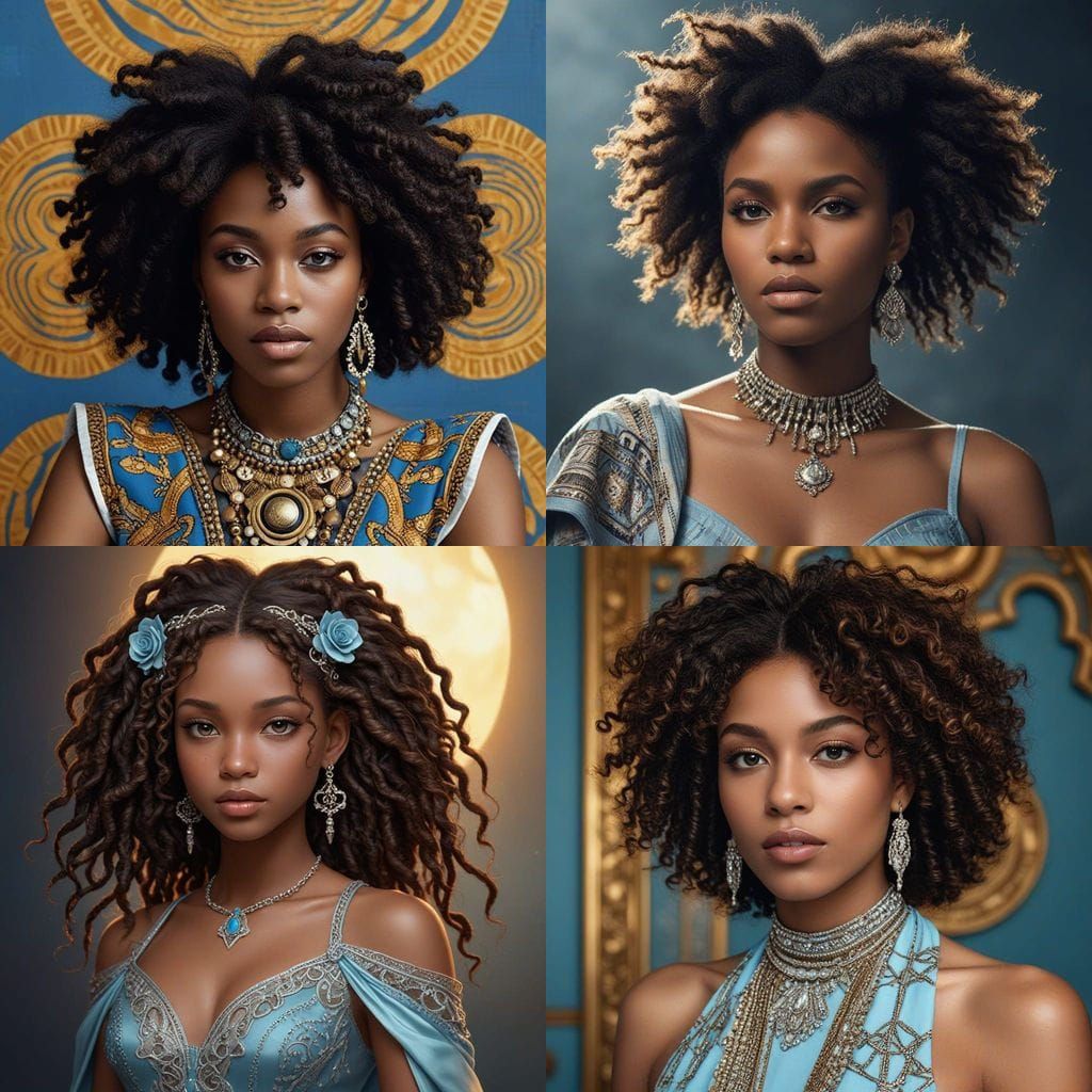 African Goddess in Elegant Gown