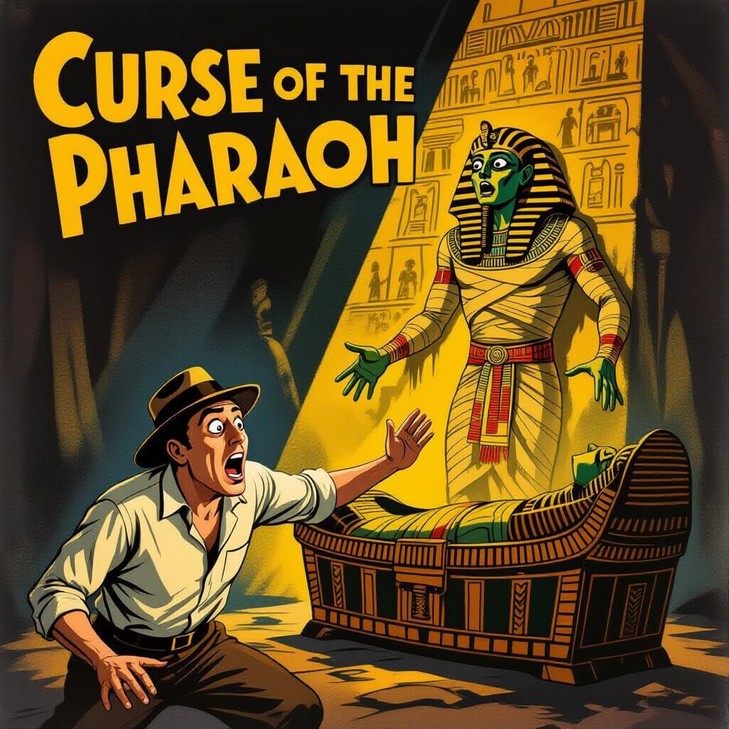 1920s Movie Poster: Thief Awakens Mummy