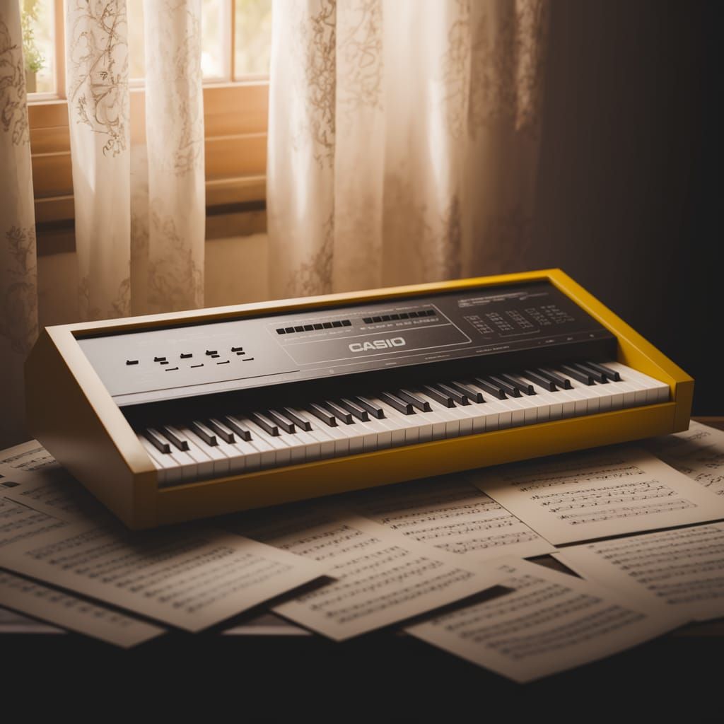 Vintage Casio SA-76 Keyboard in Warm Light
