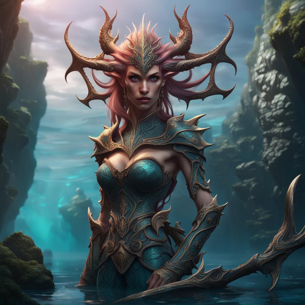 Detailed Sea Elf Fantasy Art in 8K
