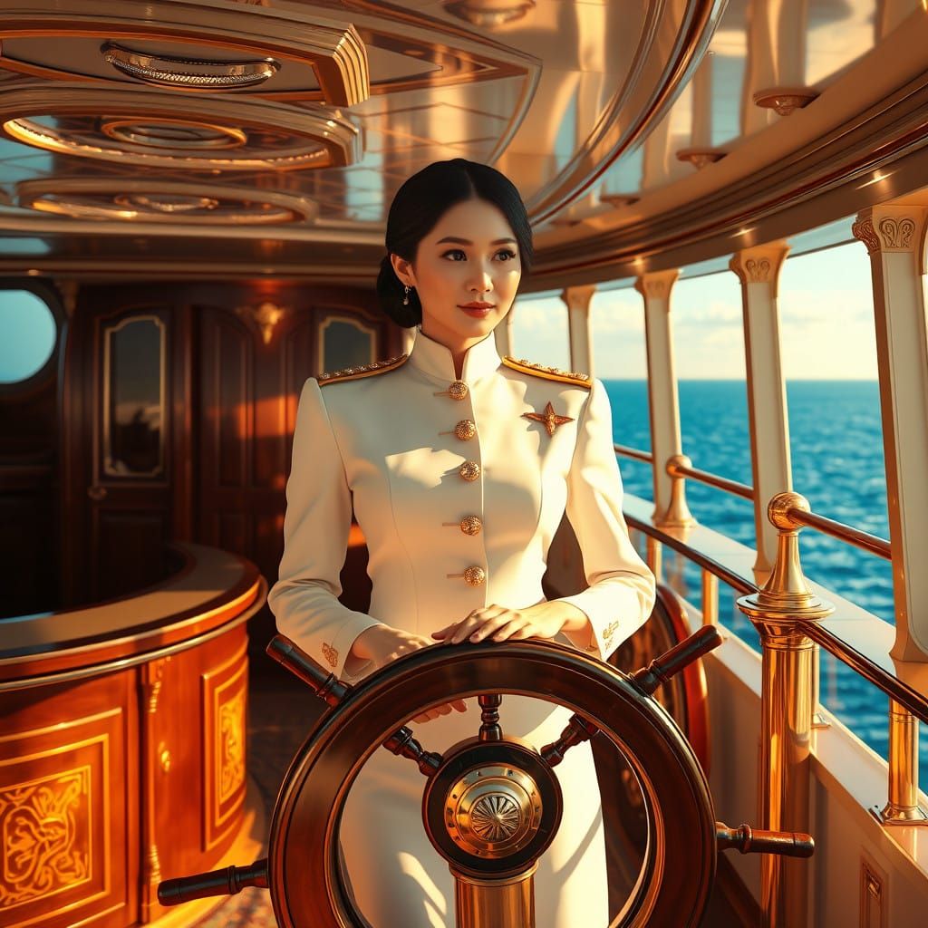 Luxury Ship Captain in Art Deco Opulence