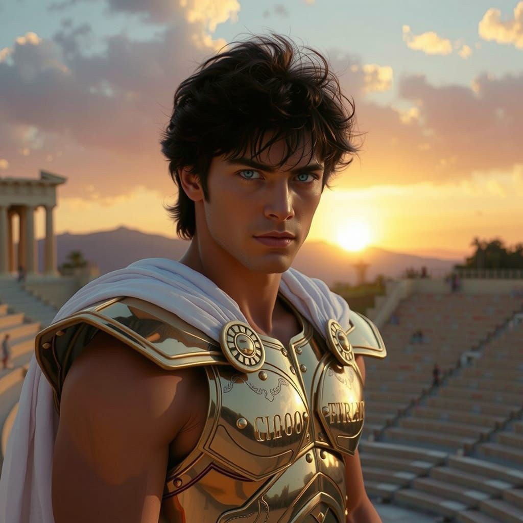 Seiya in Pegasus Cloth: A Cinematic Film Still